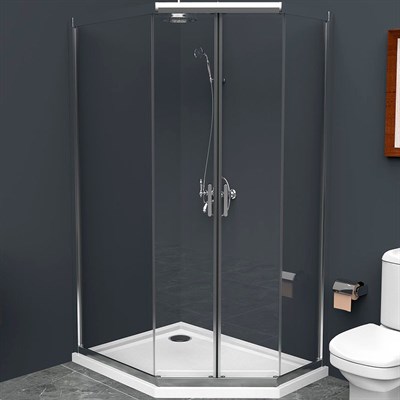 Душевой уголок BelBagno Uno 120х90 UNO-195-PH-2-120/90-C-Cr профиль Хром стекло прозрачное - фото 467424