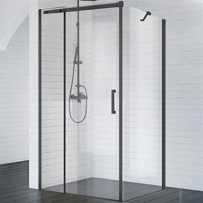 Душевой уголок BelBagno Acqua 120х90 ACQUA-AH-1-120/90-C-NERO профиль Черный стекло прозрачное - фото 468823