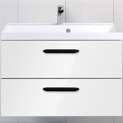 Тумба под раковину BelBagno Aurora 80 AURORA-800-2C-SO-BL подвесная Bianco Lucido - фото 471269