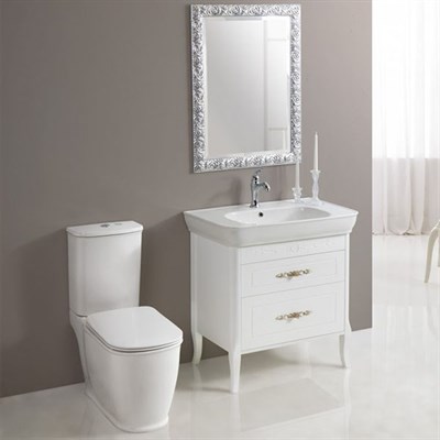 Тумба под раковину BelBagno Prado 80 резные ручки Bianco Laccato Lucido PRADO-800-2C-PIA2-BL - фото 471467