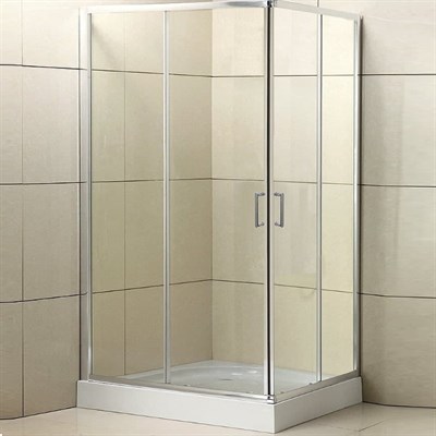 Душевой уголок BelBagno Uno 100х90 UNO-195-AH-2-100/90-C-Cr профиль Хром стекло прозрачное - фото 472355