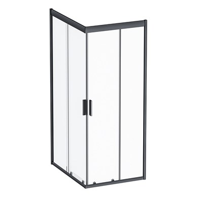Душевой уголок AM.PM Gem S 100х80 W93G-404-100280-BT профиль, Черный матовый стекло прозрачное W93G-404-100280-BT - фото 476753