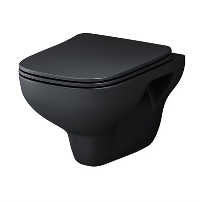 Унитаз AM.PM X-Joy C85A1700MBSC подвесной, Черный матовый с сиденьем микролифт C85A1700MBSC - фото 476798
