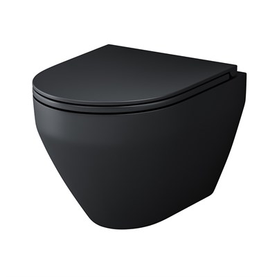 Унитаз AM.PM Spirit V2.0 C701700MBSC подвесной, Черный матовый с сиденьем микролифт C701700MBSC - фото 476829