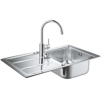 Кухонная мойка со смесителем Grohe K400 31570SD0 Матовая сталь gr_31570SD0 - фото 485213