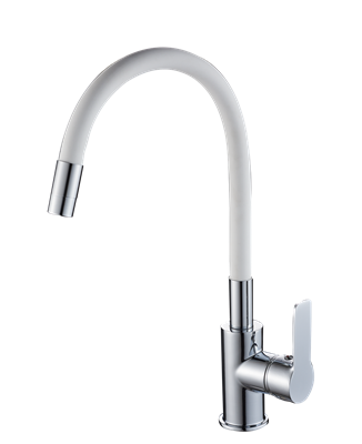Смеситель для кухонной мойки с гибким изливом RUSH Siple (SI7335-60White) SI7335-60White - фото 503855