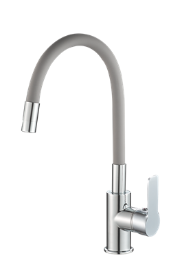 Смеситель для кухонной мойки с гибким изливом RUSH Siple (SI7335-60Grey) SI7335-60Grey - фото 503858