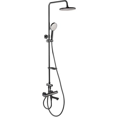 Душевая система Swedbe Hermes 5114B с термостатом Черная матовая sw_5114B - фото 513539