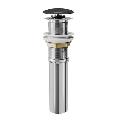 Донный клапан D&K DC9025, для раковины, клик-клак, без перелива, крышка черная, цвет хром DC9025 - фото 515331