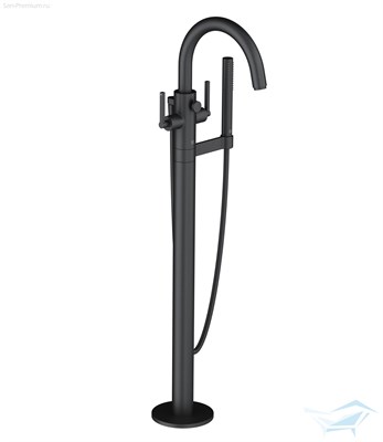 Смеситель для ванны напольный Kludi Nova Fonte Puristic, внешняя часть, чёрный матовый 205903915 205903915 - фото 533042