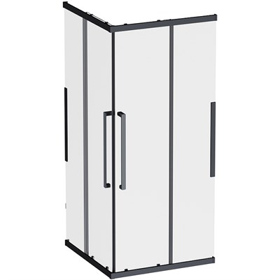 Душевой уголок AM.PM Func 90x90 W84G-403-9090-BТ профиль, Черный матовый стекло прозрачное W84G-403-9090-BТ - фото 533147
