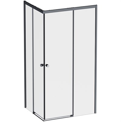 Душевой уголок AM.PM X-Joy 100х80 W94G-403-10080-BТ профиль, Черный матовый стекло прозрачное W94G-403-10080-BТ - фото 534041