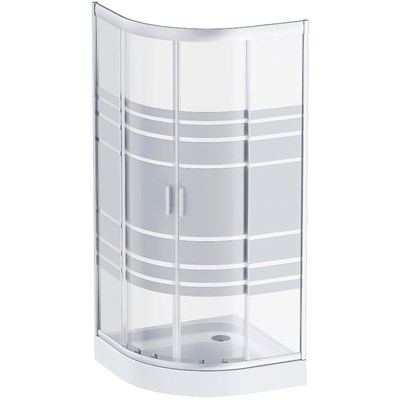 Душевой уголок AM.PM Tender Twin Slide 90x90 W45G-301-090TM профиль Хром матовый стекло прозрачное с рисунком W45G-301-090TM - фото 534626