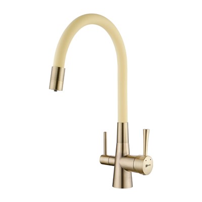 Смеситель Lemark Comfort LM3075B-Beige, для кухни с подключением к фильтру с питьевой водой, бронза/бежевый LM3075B-Beige - фото 537919