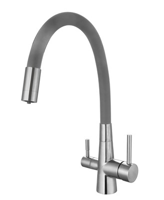 Смеситель ESKO для кухни с подключением к фильтру нерж, серый Coral (CL 03 G) CL 03 G - фото 537973