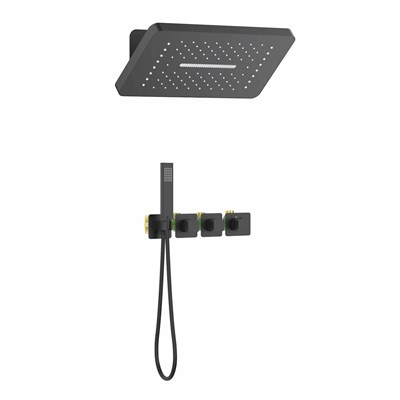 Душевая система встроенная с термостатом Timo Petruma черный (SX-5249/03SM) SX-5249/03SM - фото 538132