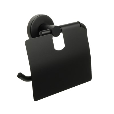 Бумагодержатель с крышкой черный Fixsen Comfort  Black (FX-86010) FX-86010 - фото 538475