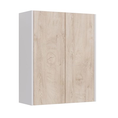 Шкаф Lemark COMBI 60 см подвесной, 2-х дверный, цвет фасада: Дуб кантри, цвет корпуса: Белый глянец (LM03C60SH-dub) - фото 540474