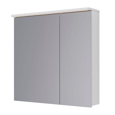 Шкаф зеркальный Lemark Zenon 80 х 80 см, подвесной, с LED-подсветкой, теплый свет, цвет корпуса белый глянец, LM80ZS-Z LM80ZS-Z - фото 540877