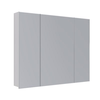 Шкаф зеркальный Lemark UNIVERSAL 100х80 см 3-х дверный, цвет корпуса: Белый глянец (LM100ZS-U) - фото 540938