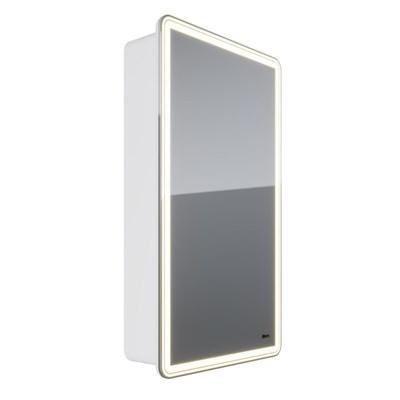 Шкаф зеркальный Lemark ELEMENT 45х80 см 1 дверный, петли справа, с подсветкой, с розеткой, цвет корпуса: Белый (LM45ZS-E) - фото 540949