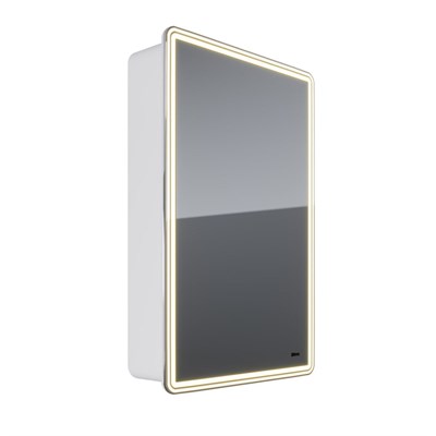 Шкаф зеркальный Lemark ELEMENT 50х80 см 1 дверный, петли справа, с подсветкой, с розеткой, цвет корпуса: Белый (LM50ZS-E) - фото 540954