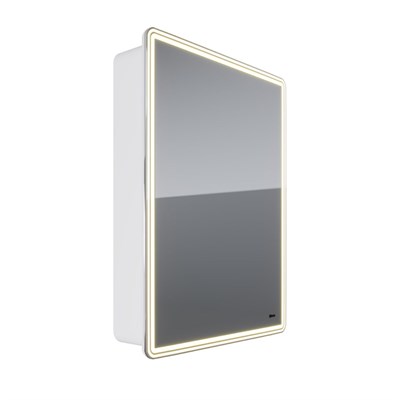 Шкаф зеркальный Lemark ELEMENT 60х80 см 1 дверный, петли справа, с подсветкой, с розеткой, цвет корпуса: Белый (LM60ZS-E) - фото 540959