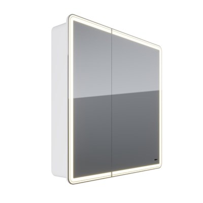 Шкаф зеркальный Lemark ELEMENT 80х80 см 2-х дверный, с подсветкой, с розеткой, цвет корпуса: Белый (LM80ZS-E) - фото 540970