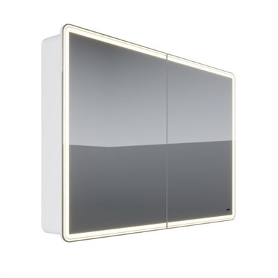 Шкаф зеркальный Lemark ELEMENT 120х80 см 2-х дверный, с подсветкой, с розеткой, цвет корпуса: Белый (LM120ZS-E) - фото 540987