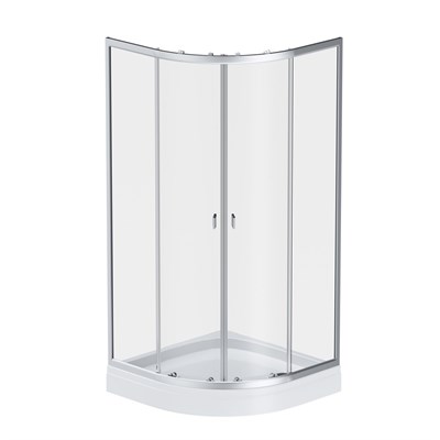 W88E-205-090MT64 X-Joy Twin Slide,  Душевое ограждение c поддоном, 90x90, профиль мат хром W88E-205-090MT64 - фото 544111