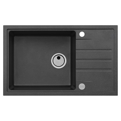 Мойка кухонная Alveus Granital Intermezzo 130 Carbon-G91 780х480х200 с сифоном, черная 1117050 - фото 547072