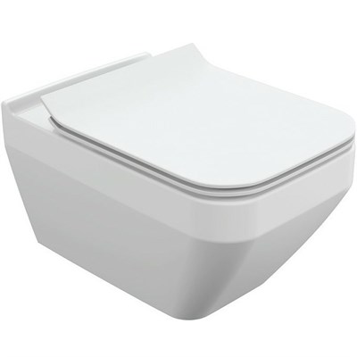 Унитаз Cersanit Crea Square Clean On DPL EO slim 63115 подвесной с сиденьем Микролифт 63115 - фото 548856
