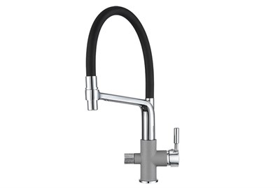 Смеситель Granula GR-0075 0075al, для кухонной мойки, с подключением к фильтру, гибким изливом, алюминиум 0075, АЛЮМИНИУМ - фото 553698