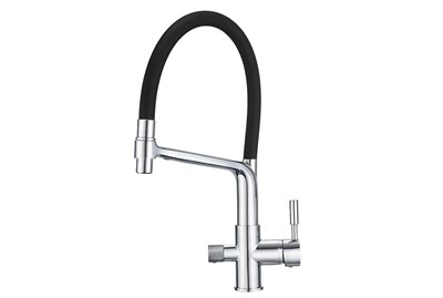 Смеситель Granula GR-0075 0075ch, для кухонной мойки, с подключением к фильтру, гибкий излив, хром 0075, ХРОМ - фото 553710