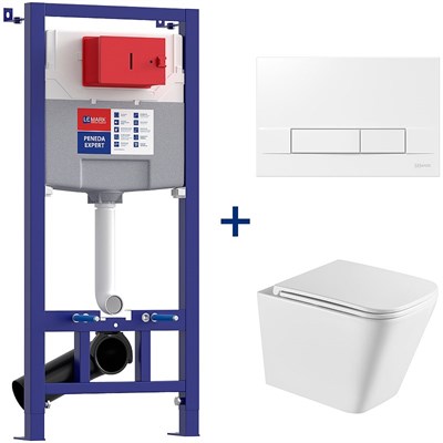 Инсталляция Lemark Peneda Expert с безободковым унитазом Florex 100124422 Торнадо, сиденье микролифт, клавиша Bit, белая глянцевая 100124422 - фото 560770