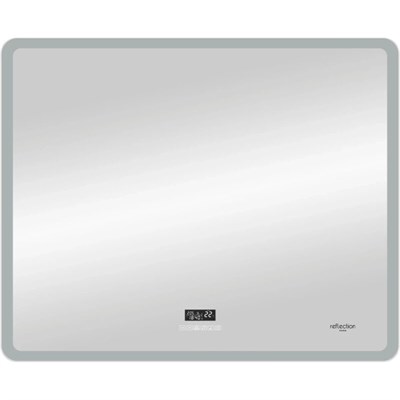 Зеркало Reflexion Party RF4717PT, 90 x 70 см, с LED-подсветкой, сенсорный выключатель, часы, цвет белый RF4717PT