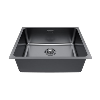 Мойка кухонная Paulmark Yuni YU54-GM, 54 см, нержавеющая сталь, PVD покрытие, цвет вороненая сталь YU54-GM
