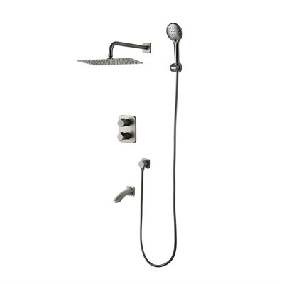 Душевая система Lemark Bronx LM3742GM, термостатическая, графит lm3742gm