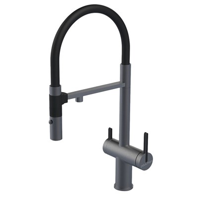 Смеситель Paulmark Gravity Gr213888-GM для кухонной мойки под фильтр, вороненая сталь Gr213888-GM
