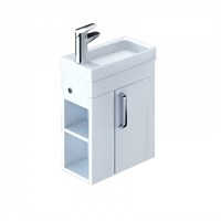 Тумба с раковиной IDDIS Torr 40 подвесная белая полки слева (TOR40W1i95K) TOR40W1i95K