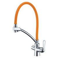 Смеситель Lemark Comfort LM3070C-Orange для кухонной мойки, с подключением к фильтру, хром/оранжевый LM3070C-Orange