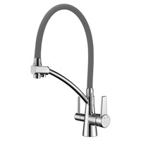 Смеситель Lemark Comfort LM3071C-Gray для кухонной мойки, с подключением к фильтру, хром/серый LM3071C-Gray