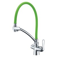 Смеситель Lemark Comfort LM3070C-Green для кухонной мойки, с подключением к фильтру, хром/зеленый LM3070C-Green