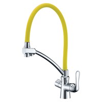 Смеситель Lemark Comfort LM3070C-Yellow для кухонной мойки, с подключением к фильтру, хром/желтый LM3070C-Yellow
