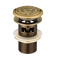 Донный клапан Lemark Jasmine LM6680B, клик-клак, с переливом, бронза 1 1/4 LM6680B