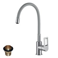 Смеситель Rossinka Z35-35U-Gray для кухонной мойки с гибким цветным изливом, хром Z35-35U-Gray