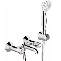 Смеситель для ванны Bravat DUO 2254 с коротким изливом Х  (F6133186CP-B) F6133186CP-B