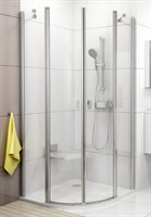Душевой уголок полукруглый Ravak Chrome CSKK4-80 белый+транспарент  (3Q140100Z1) 3Q140100Z1