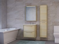 Тумба Frame 60 подвесная Белая/Дуб сонома Fra.01.60/P/W-DS (Fra.01.60/P/W-DS) Fra.01.60/P/W-DS