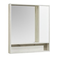 Зеркальный шкаф Aquaton Флай 80 белый, дуб крафт  (1A237702FAX10)
